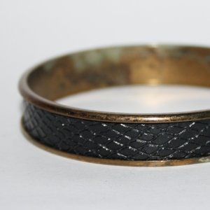 Vintage black and bronze bangle bracelet